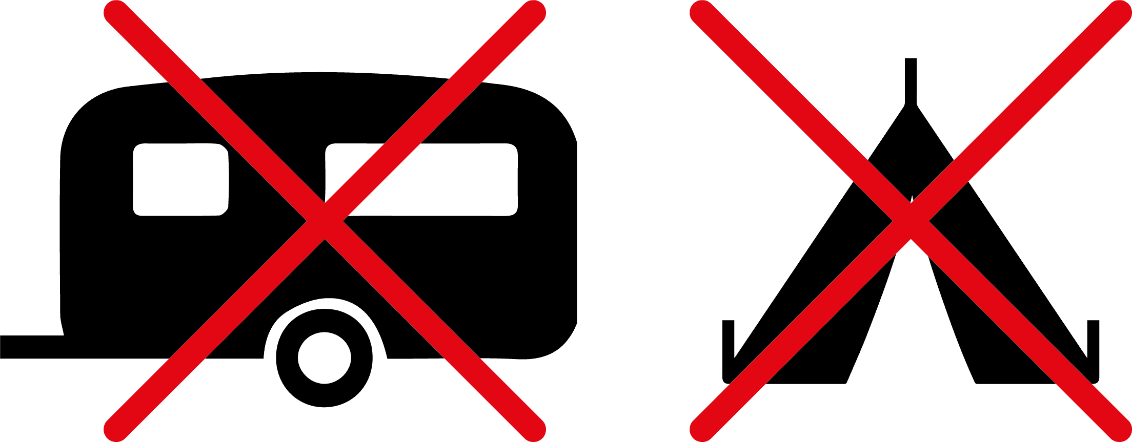 Geen caravans en tenten toegestaan